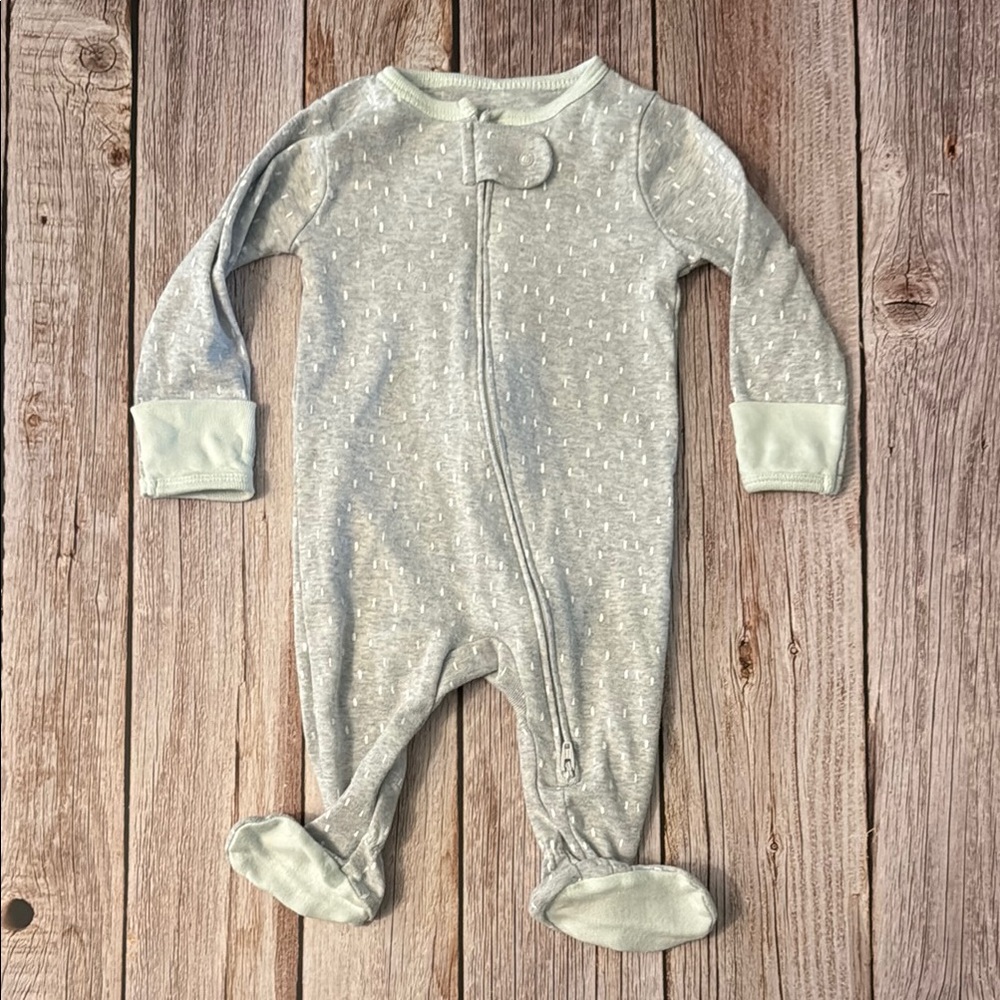Cloud Island Gray One Piece Footies Soft Knit